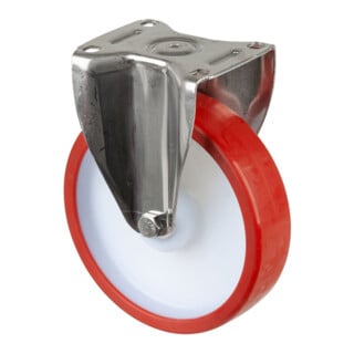 BS Rollen Roulette pivotante HS110.B28 Roue Ø 200 mm 450 kg Acier inoxydable Polyuréthane rouge