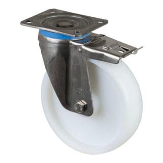 BS Rollen Roulette pivotante HS120.A90 avec frein total Ø 200 mm 450 kg acier inoxydable