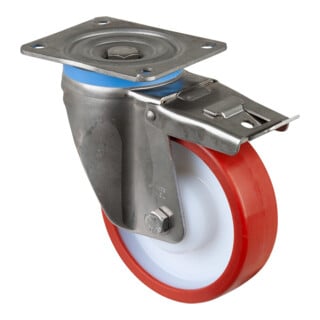 BS Rollen Roulette pivotante HS120.B27 avec frein total Ø 150 mm 600 kg acier inoxydable