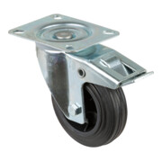 BS Rollen Roulette pivotante L420.B40 avec frein total Roue Ø 100mm 70kg, acier zingué-1