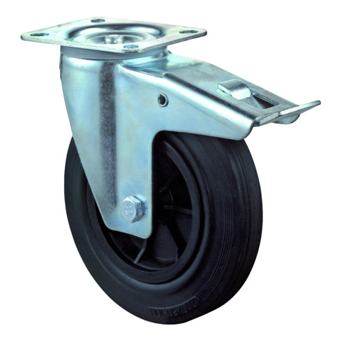 BS Rollen Roulette pivotante L420.B40 avec frein total Roue Ø 200mm 205kg, acier zingué