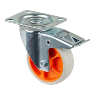 BS Rollen Roulette pivotante L420.B44.02 avec frein total Ø 100 mm 110 kg acier galvanisé
