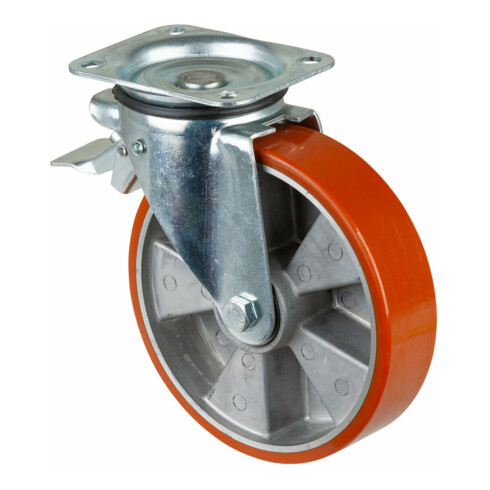 BS Rollen Roulette pivotante L420.B90, diamètre 200mm avec frein total 400kg, acier