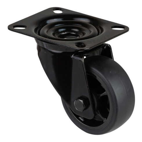 BS Rollen Roulette pivotante L800.B44.081.06 avec plaque, Ø 80 L 32mm, 100kg TPR