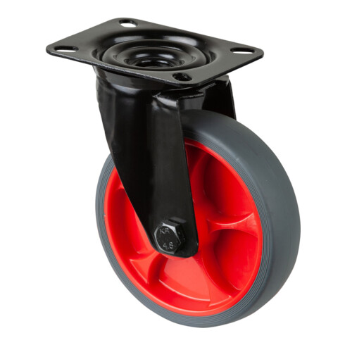 BS Rollen Roulette pivotante L800.B44.126.03 avec plaque, Ø 100 L 32mm, 120kg TPR