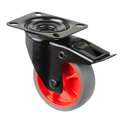 BS Rollen Roulette pivotante L820.B44.101.03 avec plaque, Ø 100, L 32mm 110kg, TPR