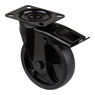 BS Rollen Roulette pivotante L820.B44.126.06 avec plaque, Ø 200 L 45mm, 200kg TPR