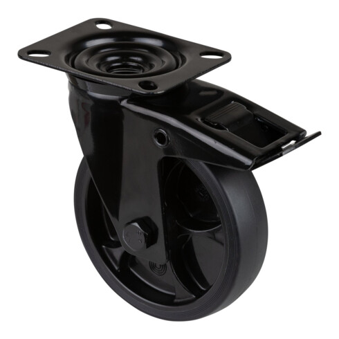 BS Rollen Roulette pivotante L820.B44.126.06 avec plaque, Ø 200 L 45mm, 200kg TPR