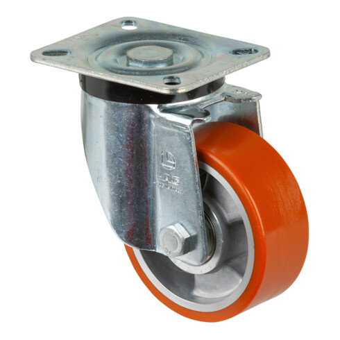 BS Rollen Roulette pivotante N100.B90, avec plaque, diamètre 100, L 40mm 280kg, fonte-polyuréthane