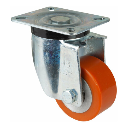 BS Rollen Roulette pivotante N100.B90, avec plaque, diamètre 80, L 40mm 250kg, polyuréthane moulé