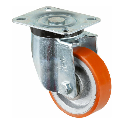 BS Rollen Roulette pivotante N100.C10 avec plaque, Ø 100, l 30 mm 300 kg fonte-polyuréthane