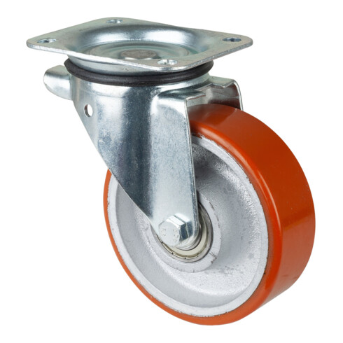 BS Rollen Roulette pivotante N100.C10, avec plaque, diamètre 150, L 40mm 450kg, fonte-polyuréthane