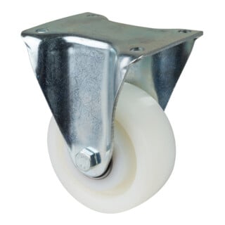 BS Rollen Roulette pivotante N110.B15 Ø 125 mm I 45 mm 600 kg blanc avec plaque de fixation