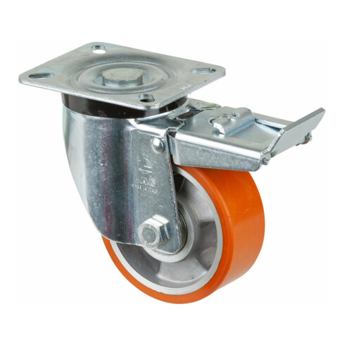 BS Rollen Roulette pivotante N120.B90, avec frein, avec plaque, Ø 100, l 40 mm