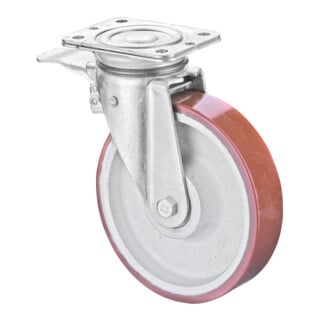BS Rollen Roulette pivotante N120.C10, charge totale, avec plaque, Ø 200, L 50 mm