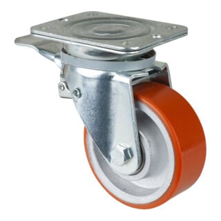 BS Rollen Roulette pivotante N120.C10, charge totale, avec platine, Ø 125, l 50 mm