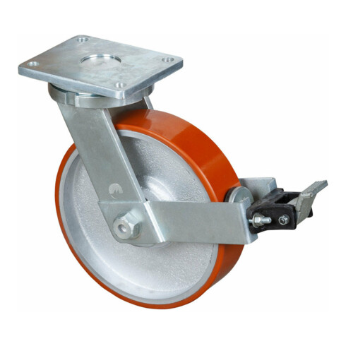 BS Rollen Roulette pivotante RR120.C10, avec frein et plaque, Ø 300, L 75 mm