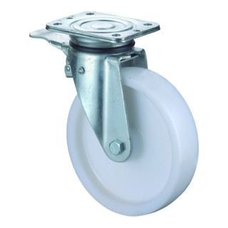 Bs Rollen Ruota per carichi pesanti con dispositivo bloccaggio, cuscinetto a rullo in poliammide