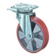 Bs Rollen Ruota girevole con dispositivo di bloccaggio Ø150mm, portata 550kg, cerchio in PU fuso, piastra 138x110mm,-1