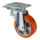 Bs Rollen Ruota girevole con dispositivo di bloccaggio Ø150mm, portata 550kg, cerchio in PU fuso, piastra 138x110mm,-1