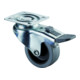 Bs Rollen Ruota girevole con dispositivo di bloccaggio Ø50mm, portata 35kg, con piastra cuscinetto radente gomma, grigio-1