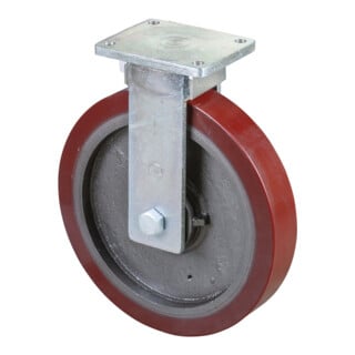BS Rollen Schwerlast-Bockrolle D.400mm Trgf.2500kg Platte L200xB160mm