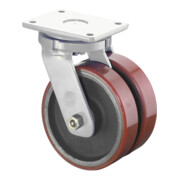 BS Rollen Schwerlastdoppelrolle S100.C10.200 Lenkrolle, Raddurchmesser 200 mm,