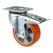 BS Lenkrolle mit Feststeller Kugellager Guss-Polyurethan-Bandage