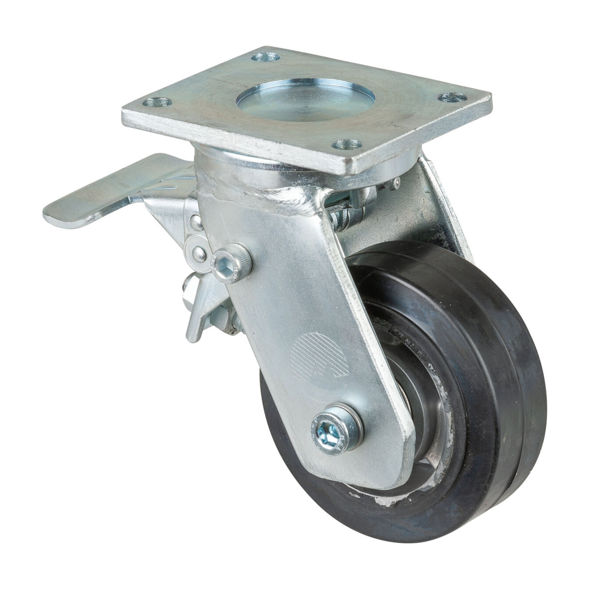 BS Rollen Schwerlastrolle RR120.B80.100 Lenkrolle mit Rad-/Totalfeststeller, Raddurchmesser 100 mm,