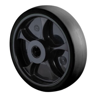 BS Rollen thermopl. Gummirad 100mm schwarz, Kunstst., RL