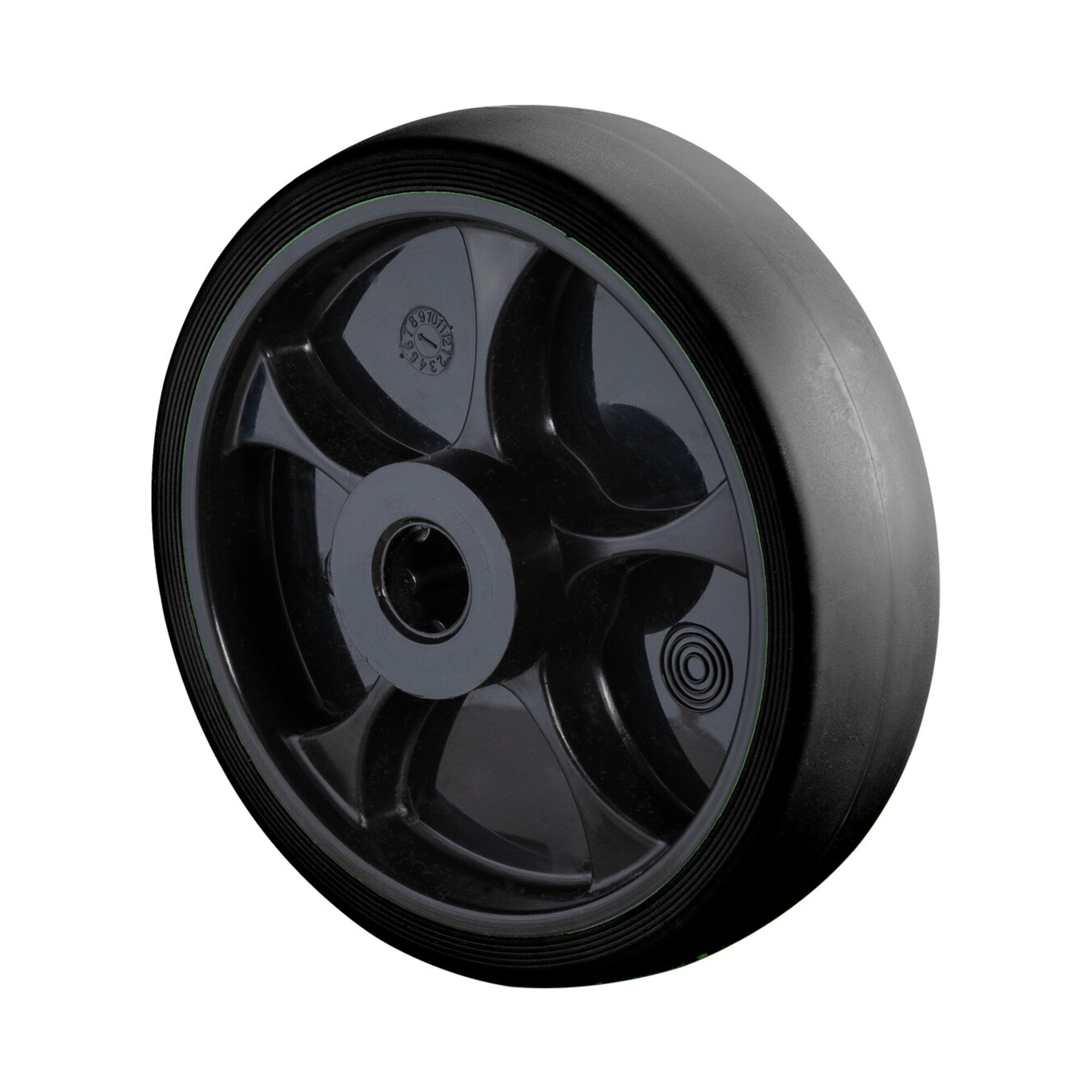 BS Rollen thermopl. Gummirad 100mm schwarz, Kunstst., RL