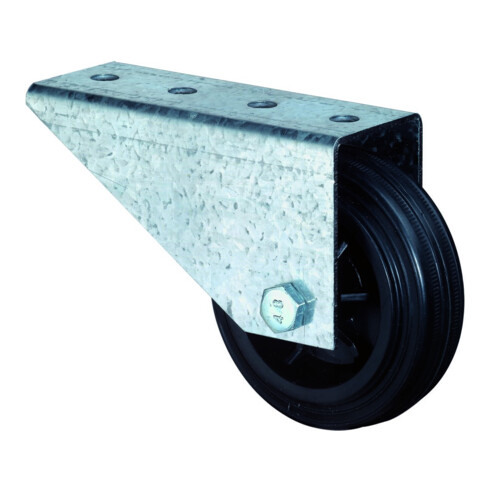 BS Rollen Tor-Bockrolle E31 Rad Ø 80mm mit Platte Gummi schwarz