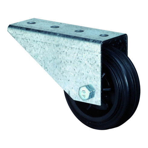 BS Rollen Tor-Bockrolle E31 Rad Ø 80mm mit Platte Gummi schwarz