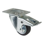 BS Transportgeräterolle mit Totalfeststeller Rollenlager Gummi