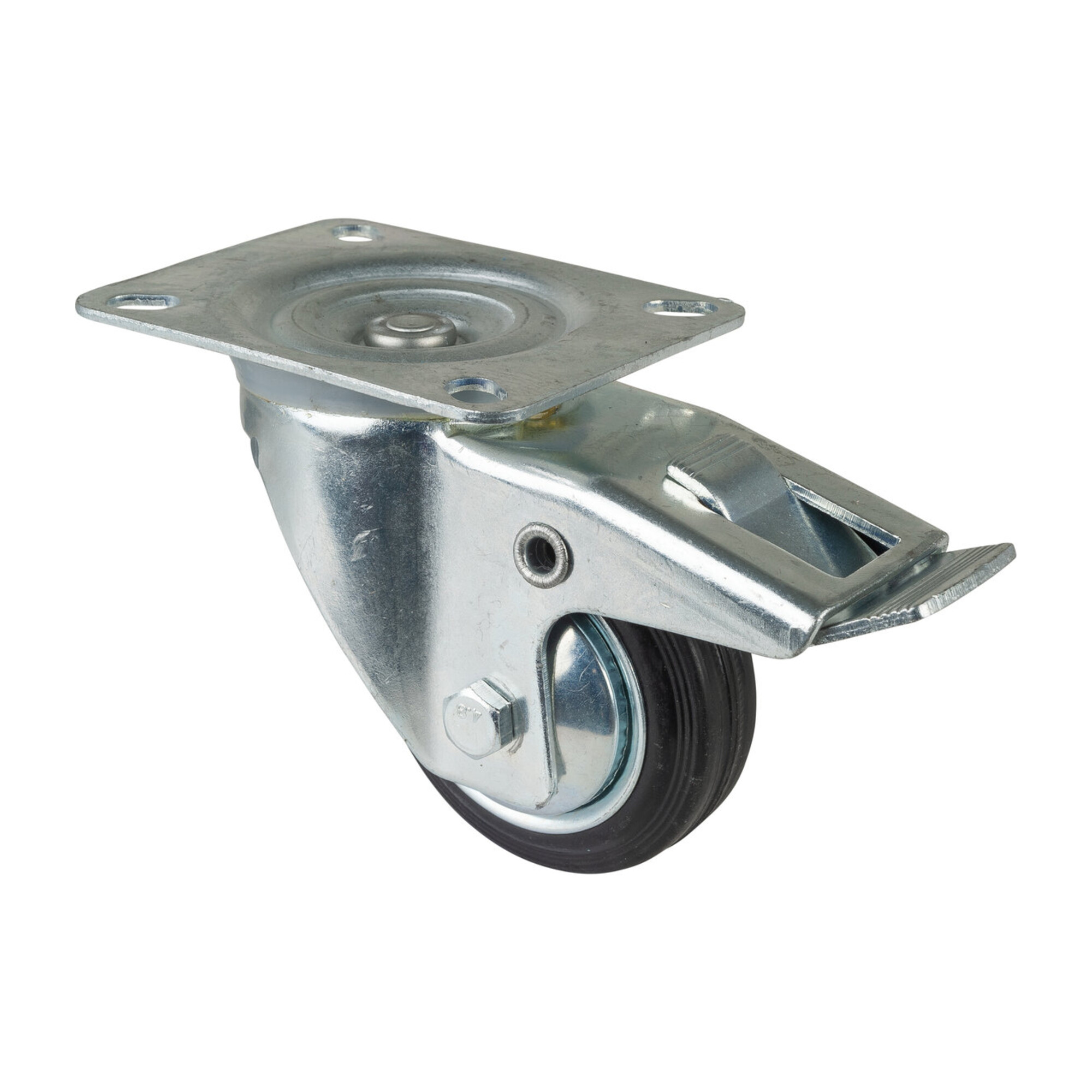 BS Rollen Transportrolle L420.B55.081 Lenkrolle mit Totalfeststeller, Raddurchmesser 80 mm,