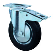 BS Transportgeräterolle mit Totalfeststeller Rollenlager Gummi