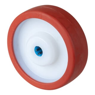 BS Roue à roulettes roue plastique B28 Ø 125 mm rouge 98 Shore A axe Ø 15 mm 400 kg