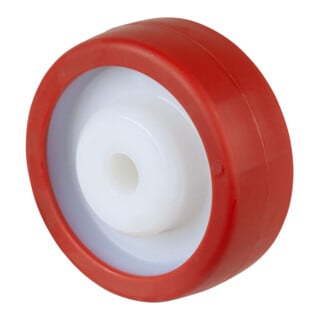 BS Roue en plastique B27 Ø 100 mm rouge 98 Shore A Axe Ø 15 mm 300 kg