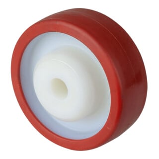 BS Roue en plastique B27 Ø 125 mm rouge 98 Shore A Axe Ø 20 mm 50 kg