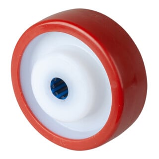 BS Roue en plastique B28 Ø 125 mm rouge 98 Shore A Axe Ø 20 mm 50 kg