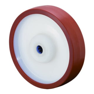 BS Roue en plastique B28 Ø 200 mm rouge 98 Shore A Axe Ø 20 mm 750 kg