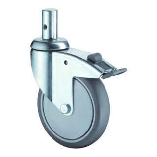 BS Roue pivotante C122.A85 Ø 100 mm I 30 mm 80 kg Caoutchouc avec frein total