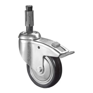 BS Roue pivotante C124.A89 Ø 100 mm avec frein total Roue en plastique
