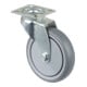 BS Roue pivotante D.100mm Cap.70kg avec platine Caoutchouc gris-1