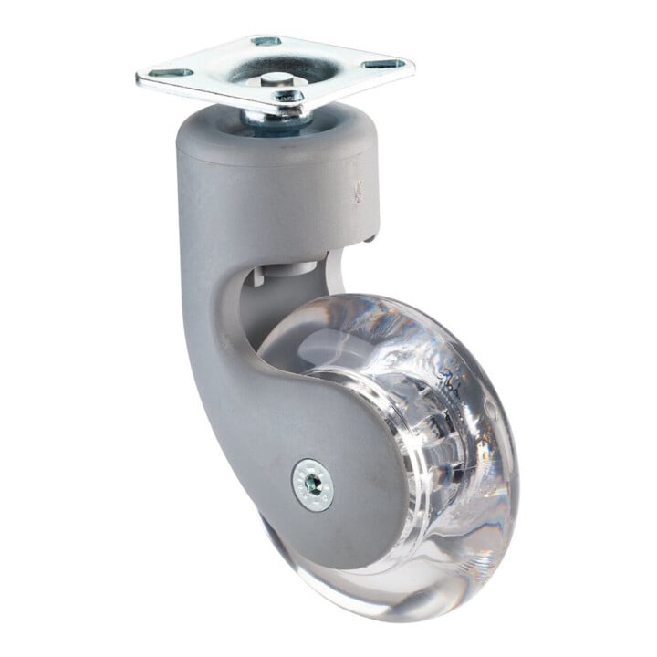 BS Roue pivotante F310 Ø 75 mm plastique incolore sans frein
