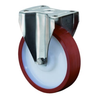 BS Roue pivotante HS110.B28 Ø 125 mm I 45 mm 500 kg rouge avec plaque de fixation