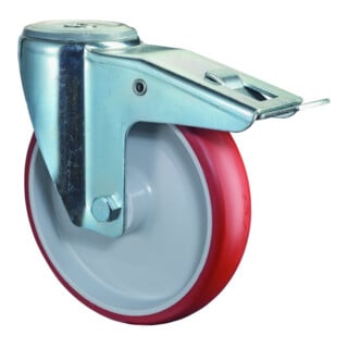 BS Roue pivotante L121.B31 avec frein total Ø 100 mm 125 kg acier galvanisé