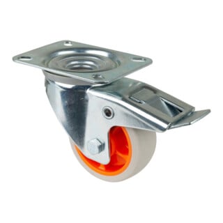 BS Roue pivotante L420.B44.02 avec frein total Roue Ø 80 mm 100 kg Acier galvanisé