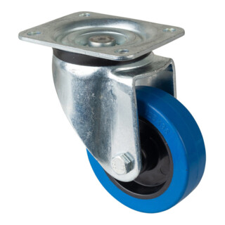 BS Roue pivotante L600.B61 Ø 125 mm I 45 mm 140 kg pneu élastique bleu