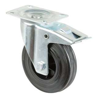 BS Roue pivotante LS420.B40 avec frein total Roue Ø 125 mm 100 kg Acier galvanisé